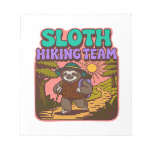 Sloth Hiking Team Oversized T-Shirt Notepad
