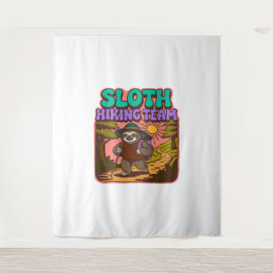 Sloth Hiking Team Oversized T-Shirt Tapestry