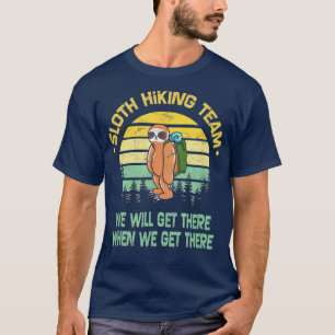 Sloth Hiking Team Retro Vintage Gift T-Shirt