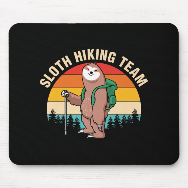 Sloth Hiking Team Sloth Adventure Hiking Mouse Mat (Front)