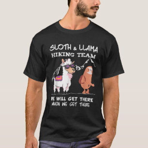 Sloth Hiking Team Sloth Llama Hiking Mountaineerin T-Shirt