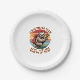 Sloth Hiking Team We Will Get There When We Get Th Paper Plate