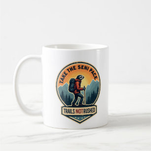 Sloth Hiking Vintage Shirt Funny Slow Trail Design Coffee Mug