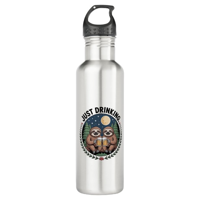 Sloth Hiking with Drinking Team 710 Ml Water Bottle (Front)