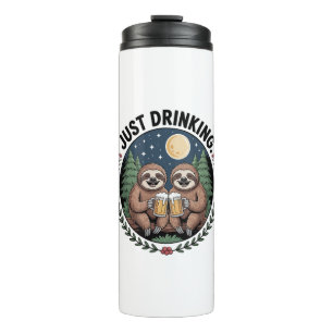Sloth Hiking with Drinking Team Thermal Tumbler