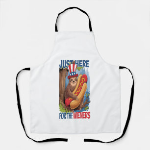 Sloth Hot Dog 4th of July BBQ Apron
