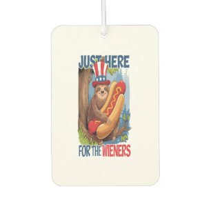 Sloth Hot Dog 4th of July BBQ Car Air Freshener