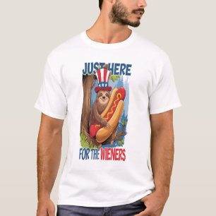 Sloth Hot Dog 4th of July BBQ T-Shirt