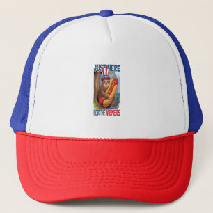 Sloth Hot Dog 4th of July BBQ Trucker Hat
