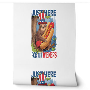 Sloth Hot Dog 4th of July BBQ Wallpaper