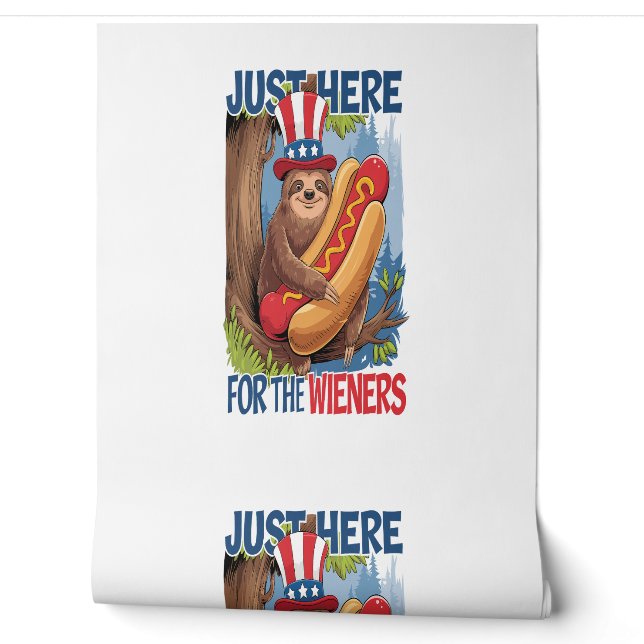 Sloth Hot Dog 4th of July BBQ Wallpaper (Unrolling)