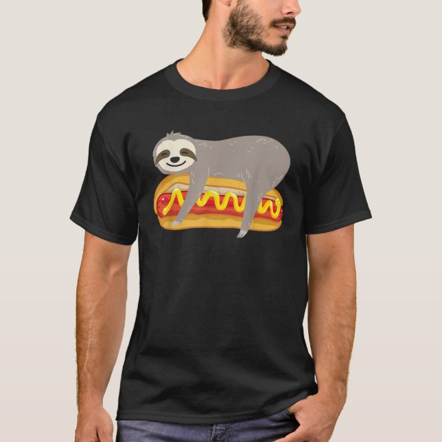 Sloth Hot Dog Buns Lover BBQ Foodie Summer Men Wom T-Shirt (Front)