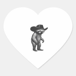 Sloth Howdy Sloth Heart Sticker