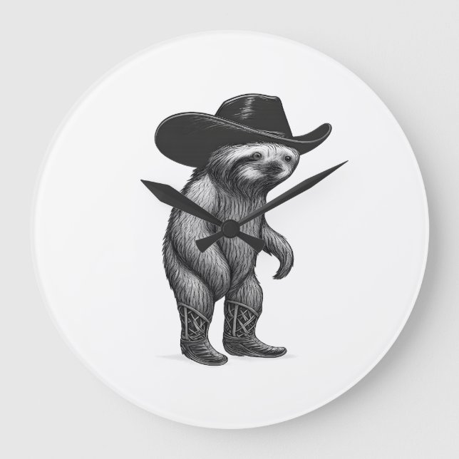 Sloth Howdy Sloth Large Clock (Front)