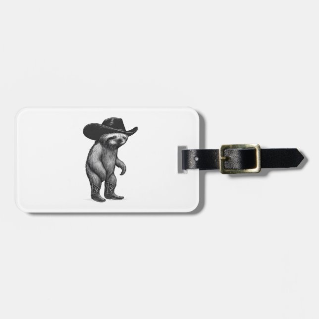 Sloth Howdy Sloth Luggage Tag (Front Horizontal)