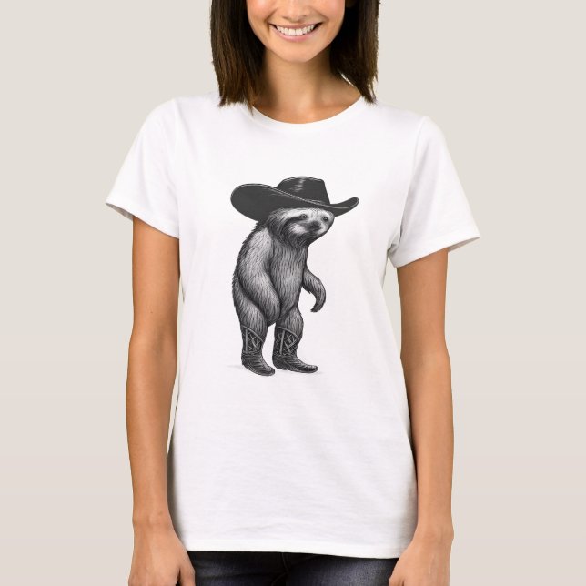 Sloth Howdy Sloth T-Shirt (Front)