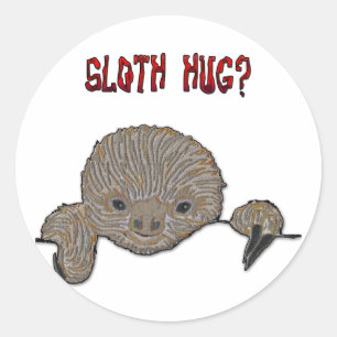 Sloth Hug Baby Sloth Classic Round Sticker