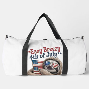 Sloth Hugging Flag 4th of July Duffle Bag