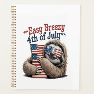 Sloth Hugging Flag 4th of July Planner
