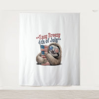 Sloth Hugging Flag 4th of July