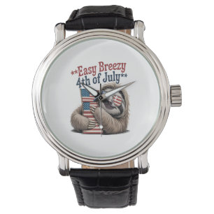 Sloth Hugging Flag 4th of July Watch