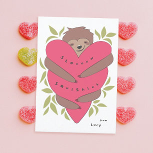 Sloth Hugs Classroom Valentine's Day Card