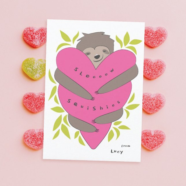 Sloth Hugs Classroom Valentine's Day Card (Creator Uploaded)