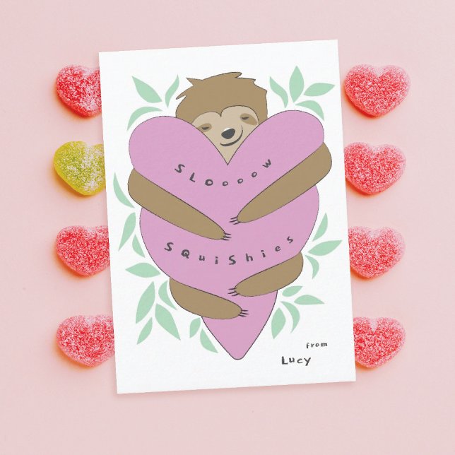 Sloth Hugs Classroom Valentine's Day Card (Creator Uploaded)