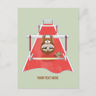Sloth Hurdles race atheletics Postcard