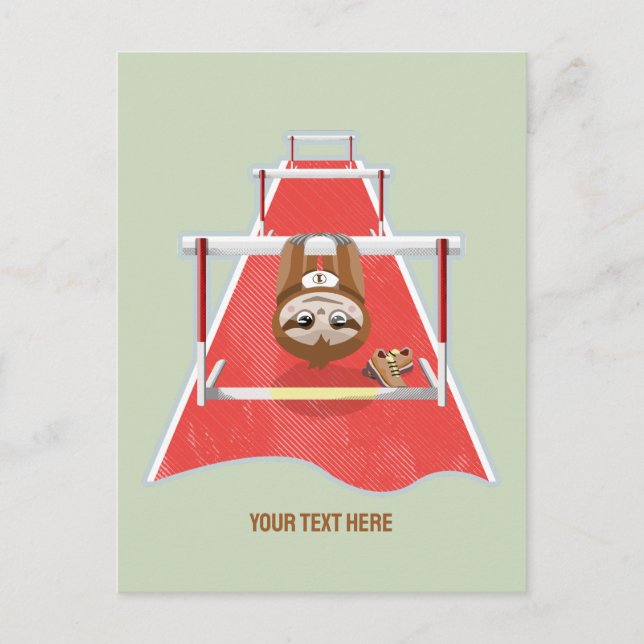 Sloth Hurdles race atheletics Postcard (Front)