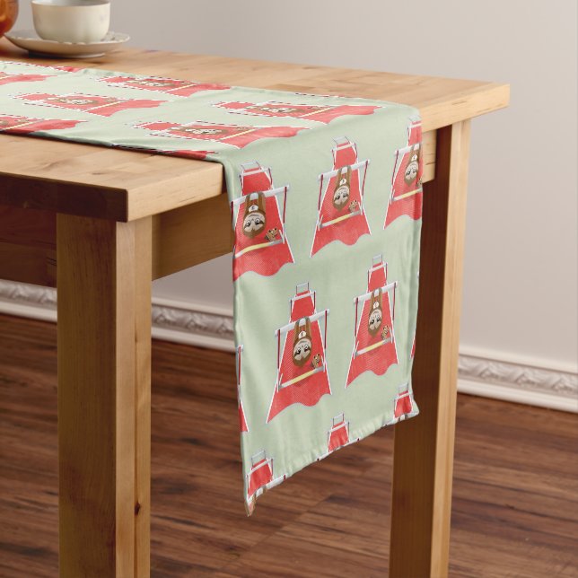 Sloth Hurdles race atheletics Short Table Runner (In Situ)
