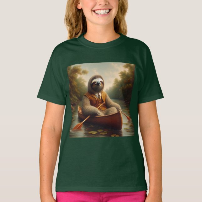 Sloth In A Canoe T-Shirt (Front)