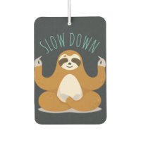 Sloth in Lotus Yoga Pose "Slow Down"