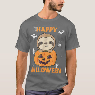 Sloth In Pumpkin Sloths Happy Halloween T-Shirt