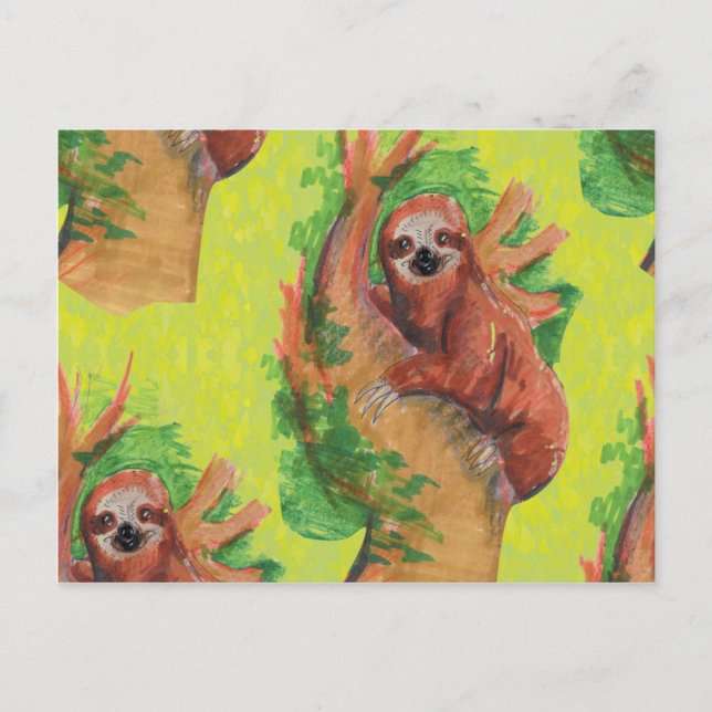 sloth in the tree postcard (Front)