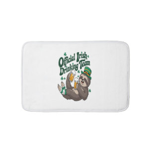 Sloth Irish Drinking St Patrick's Day Bath Mat