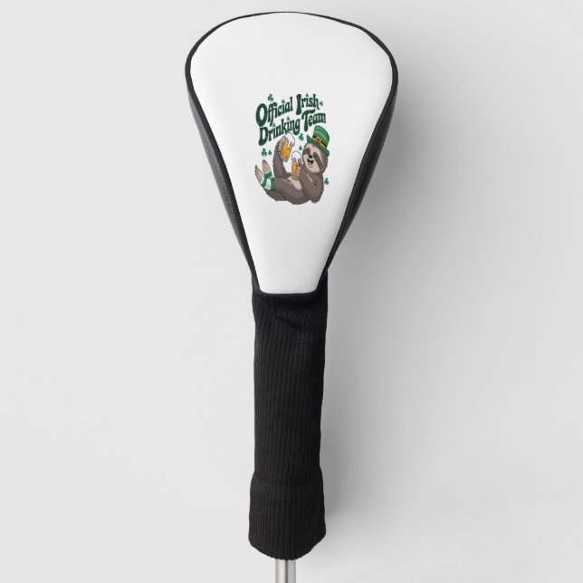Sloth Irish Drinking St Patrick's Day Golf Head Cover (Front)