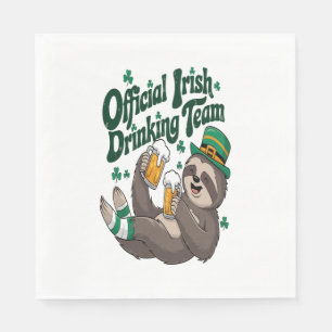 Sloth Irish Drinking St Patrick's Day Napkin