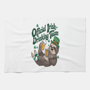 Sloth Irish Drinking St Patrick's Day Tea Towel
