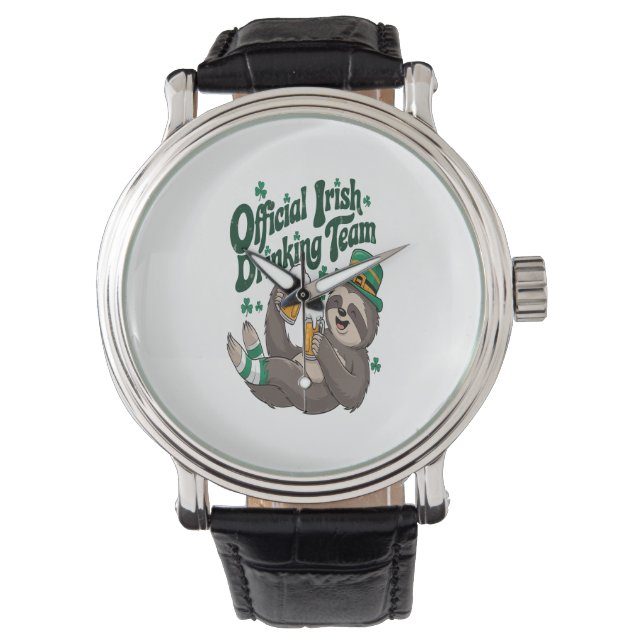 Sloth Irish Drinking St Patrick's Day Watch (Front)
