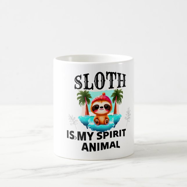 Sloth Is My Spirit Animal - Cute  Coffee Mug (Center)