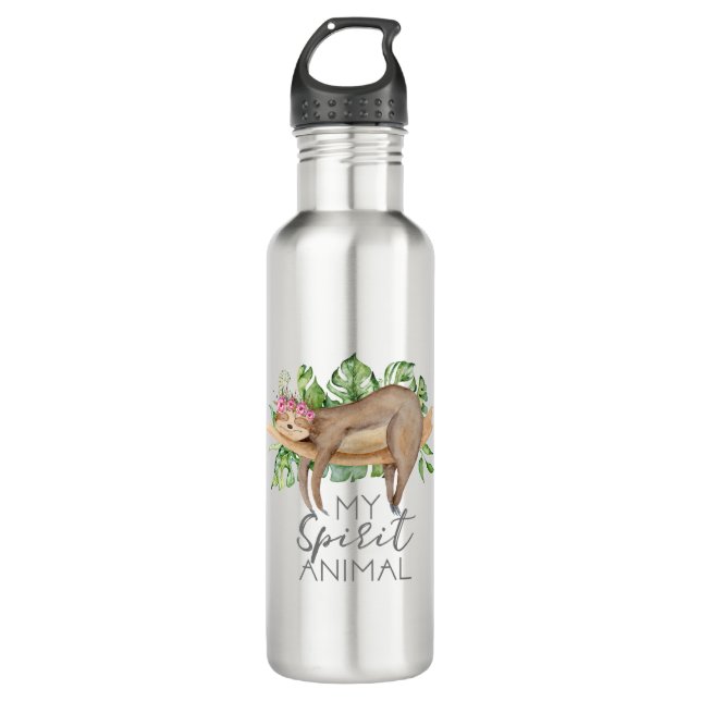 Sloth Is My Spirit Animal Gift For Sloth Lover 710 Ml Water Bottle (Front)