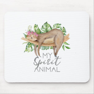Sloth Is My Spirit Animal Gift For Sloth Lover Mouse Mat