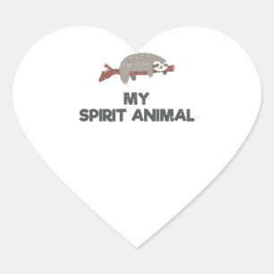 Sloth Is My Spirit Animal Heart Sticker