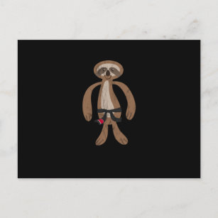 Sloth Jiu Jitsu For Bjj Gift Black Belt Postcard