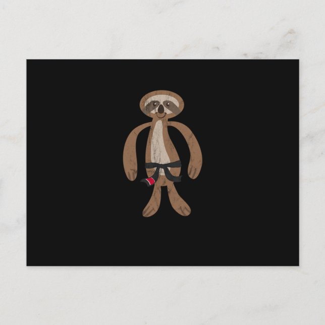 Sloth Jiu Jitsu For Bjj Gift Black Belt Postcard (Front)