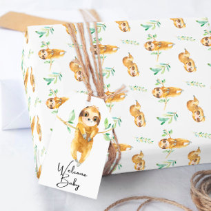 Sloth Jungle Baby Shower Wrapping Paper