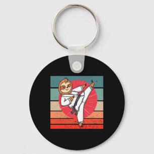 Sloth Karate Black Belt Sloth Lover Japanese Sport Key Ring