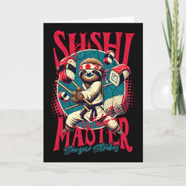 Sloth Karate Sushi Master  Card (Front)