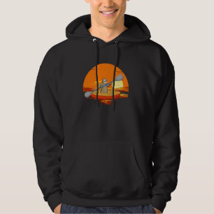 Sloth Kayak Team Lake Retro Sunset Sloth Kayaking Hoodie